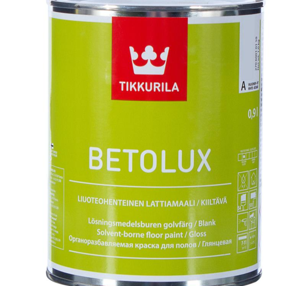 Эмаль для пола Tikkurila Betolux цвет белый 0.9 л, база A